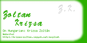 zoltan krizsa business card